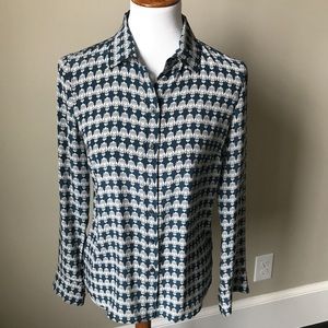 J. Crew silk owl print blouse